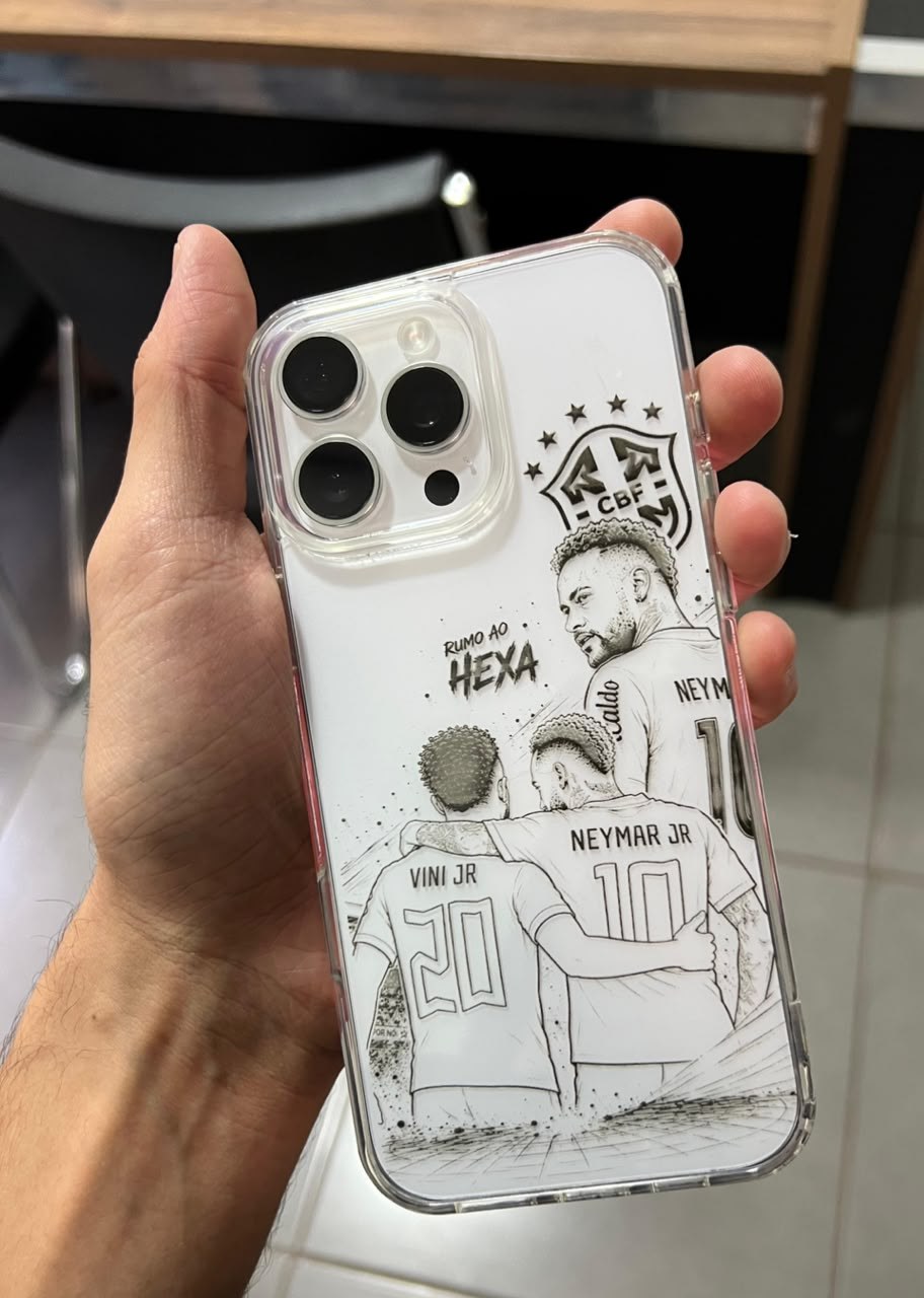 Capa de celular personalizada gravada a laser